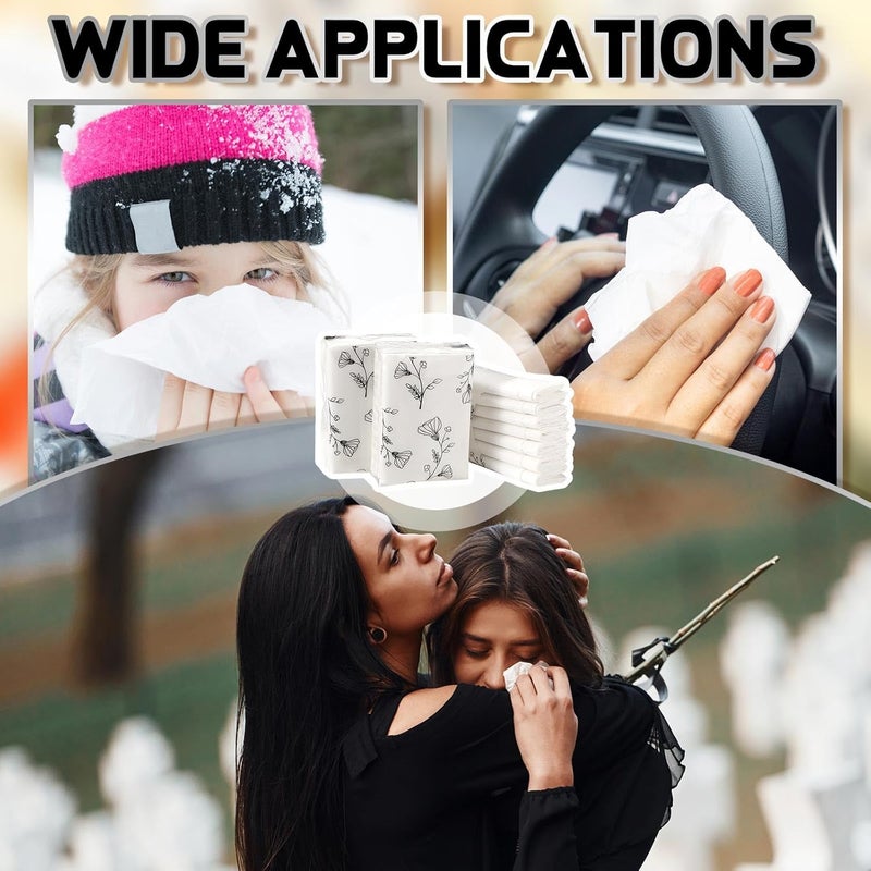 Yinder 100 Pcs Pocket Tissues Bulk Wedding Mini Tissues Travel Size Facial Napkin Bulk for Guests 3 Ply Facial Napkins for Wedding Bride Shower Bachelorette Celebration Party Favors - Image 4